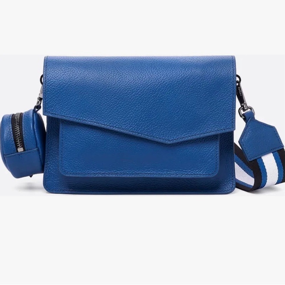 Botkier Blue Crossbody Bag with Striped Strap - Picture 3 of 10